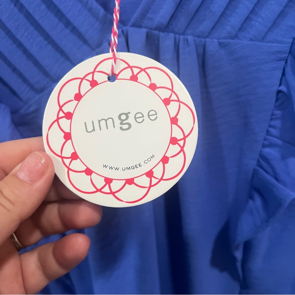 Umgee Tatum Ruffle Orchid Blue Mini Dress Size Medium! - Picture 5 of 10
